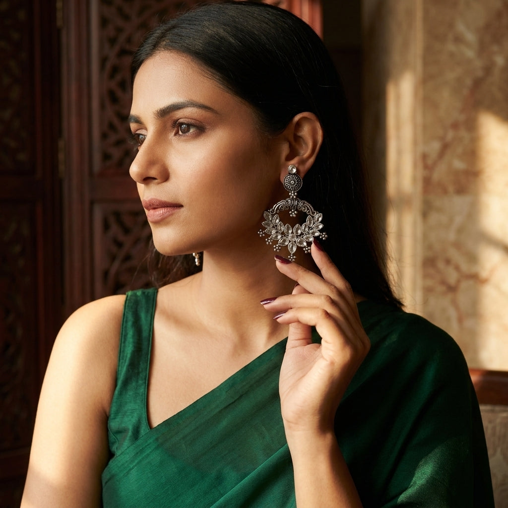 Clear Oxidized Chandbaali