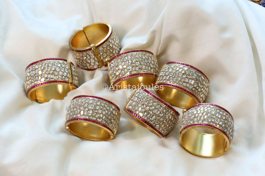 Naira Designer Jadau Kundan Bangle (Openable)