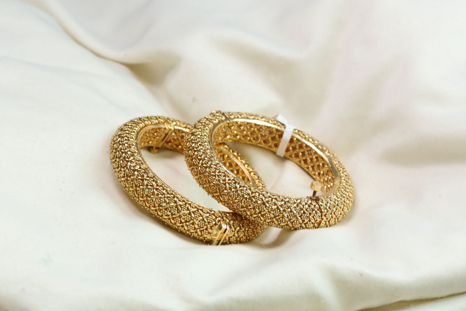 Gold Plated Filigree Bangles (Openable 2.4)
