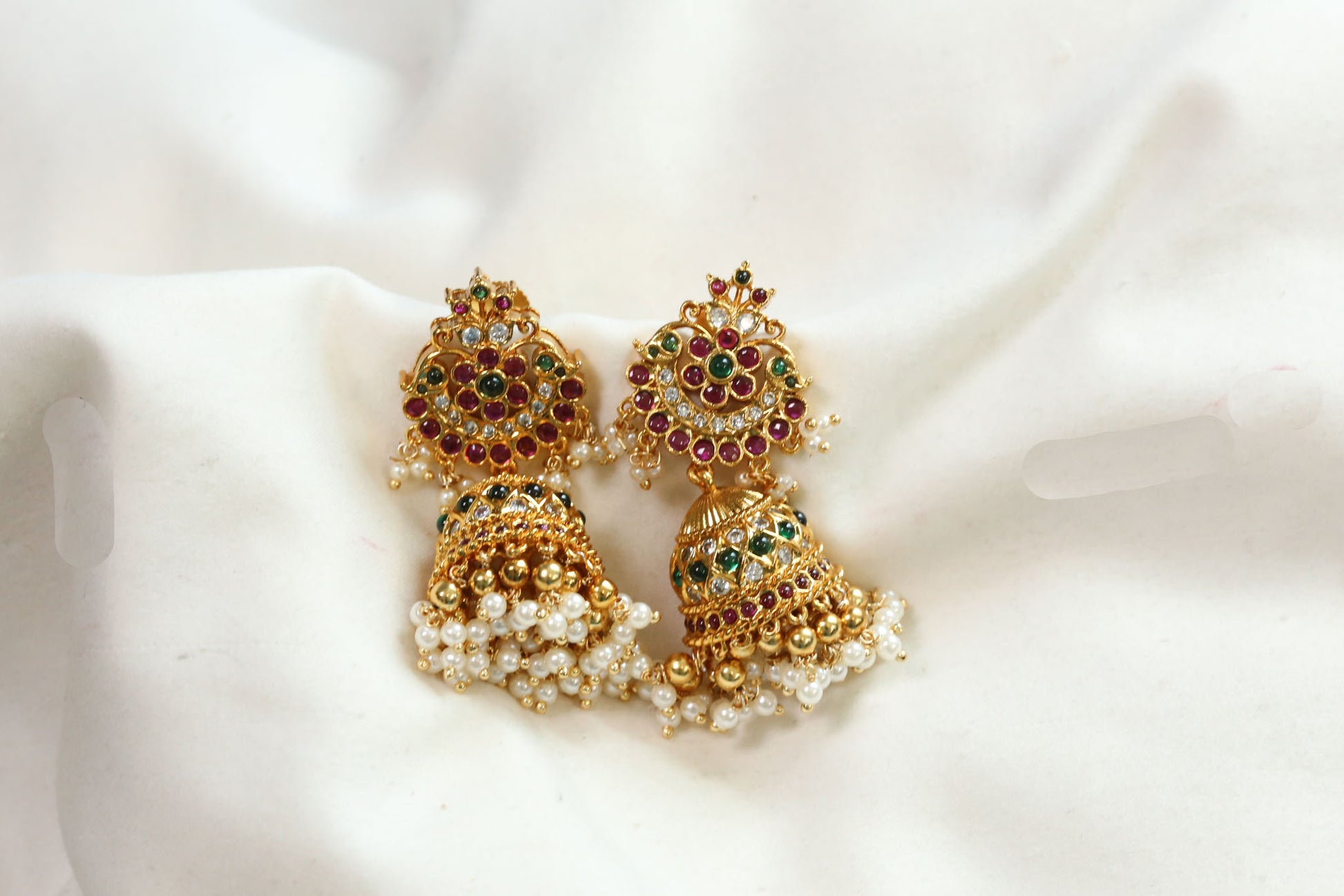 Hetal Temple Jhumka -  Ruby Green