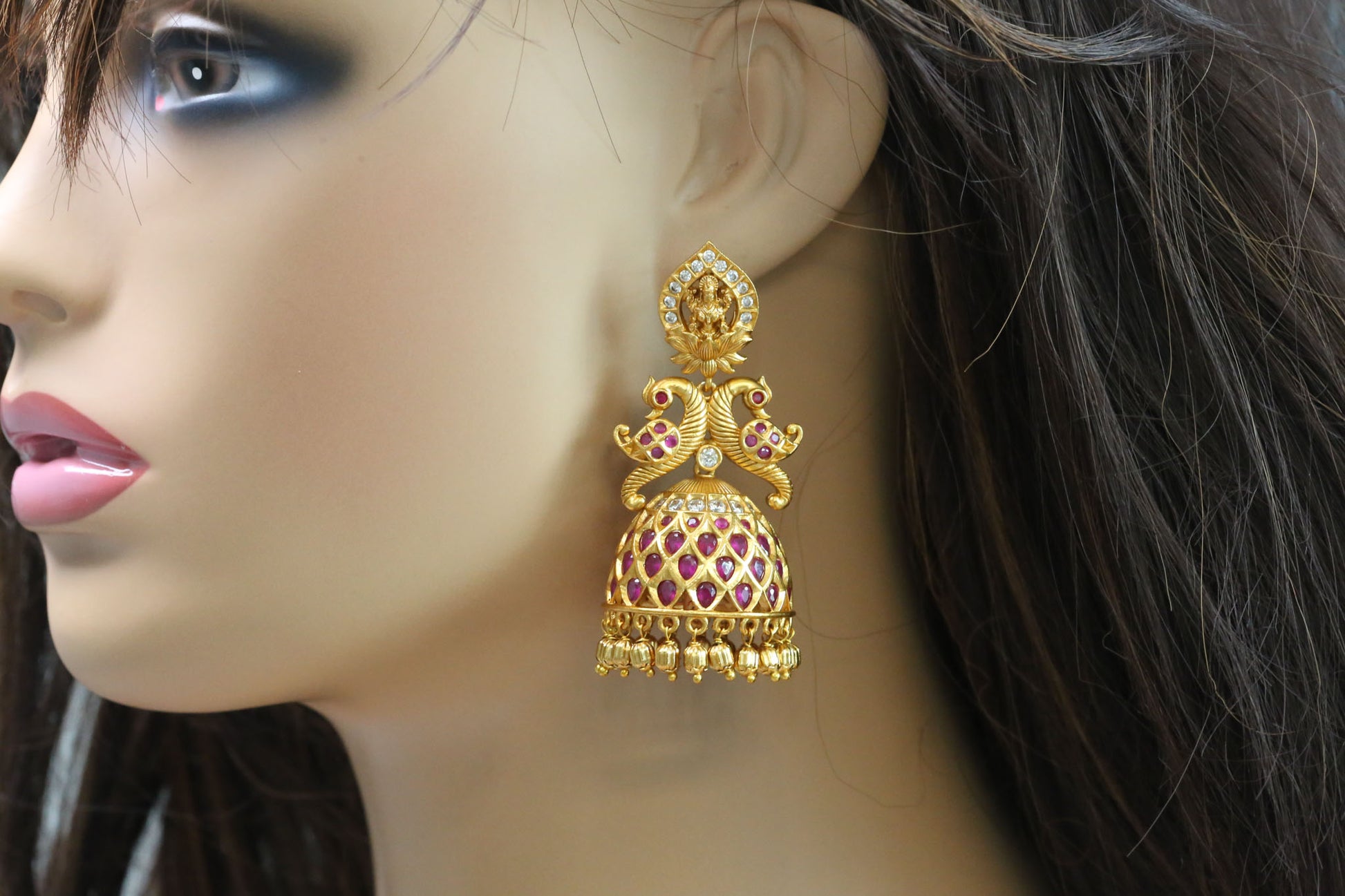 Maurya Kemp Stones Jhumka