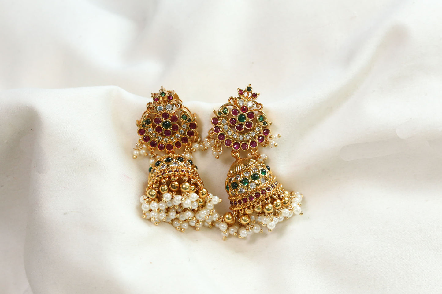 Hetal Temple Jhumka -  Ruby Green