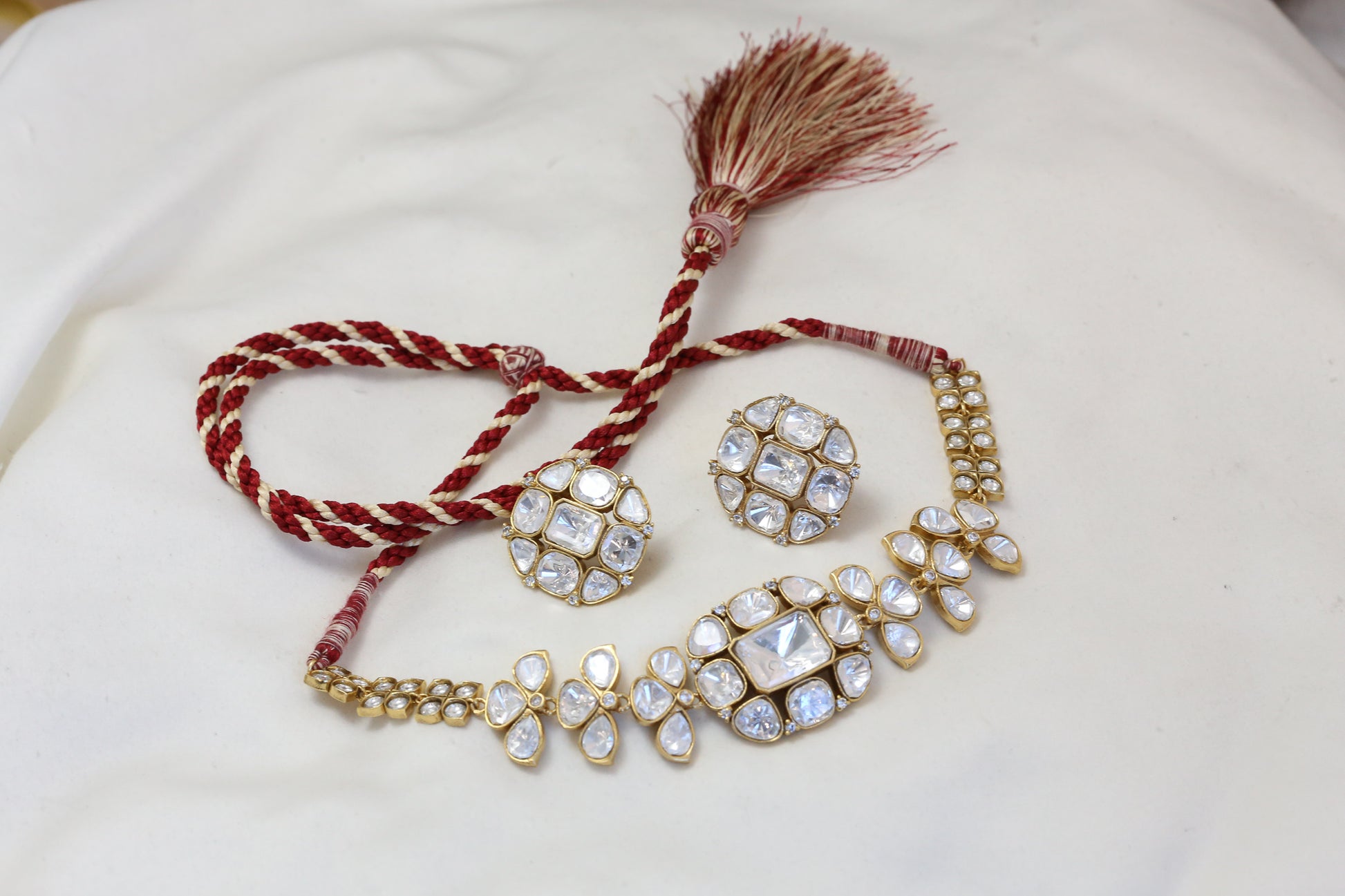 Premium Kundan Polki Choker/Necklace Set (ABJ-N101-2)