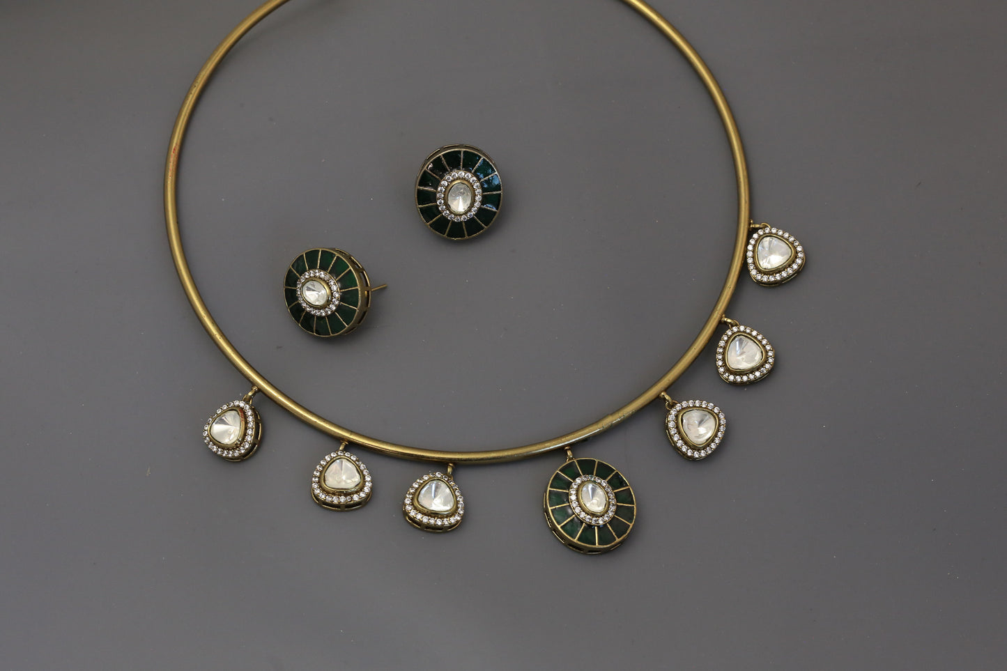Fusion Enamel & Polki Hasli Set (103-42)