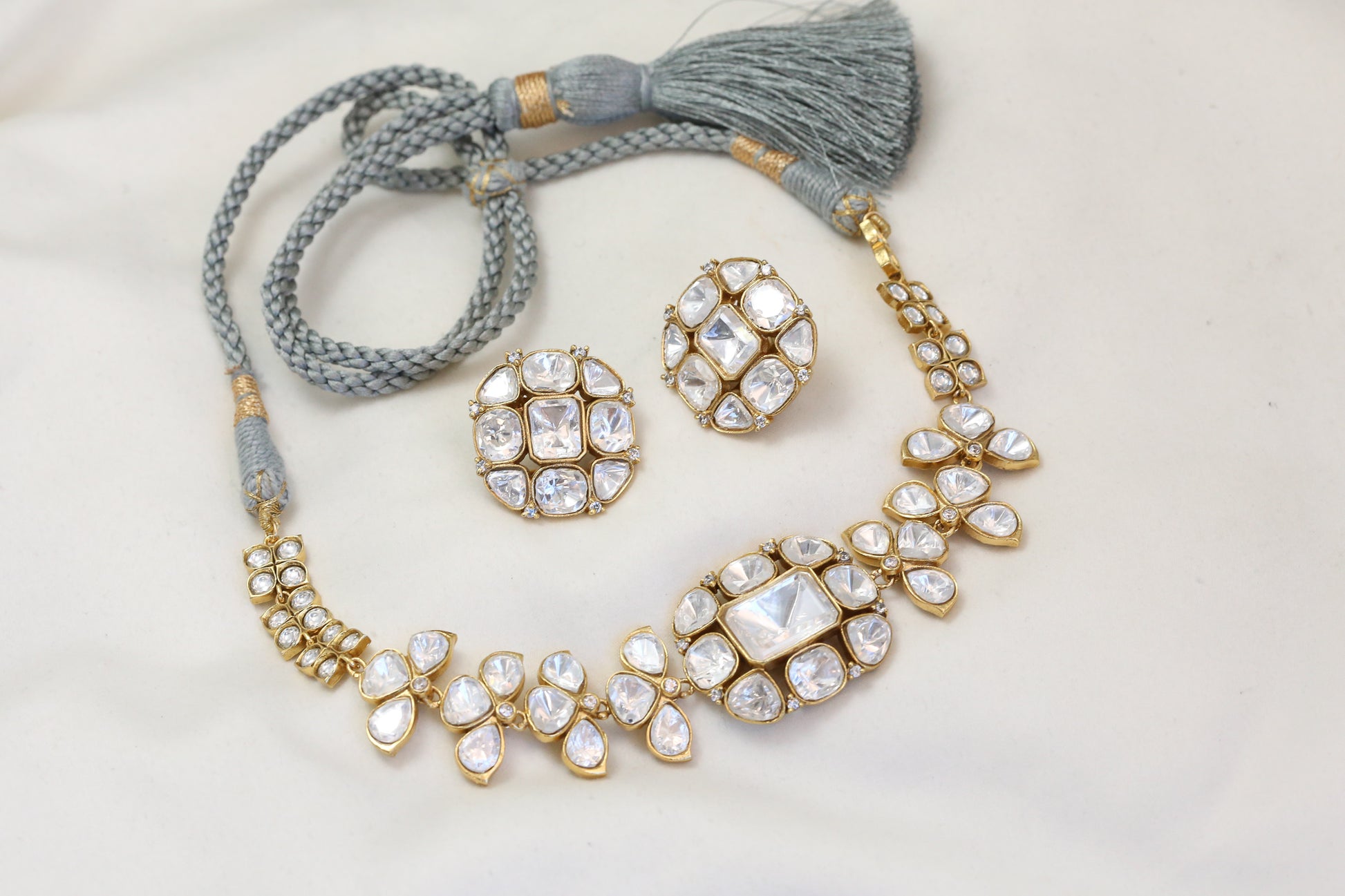Premium Kundan Polki Choker/Necklace Set (ABJ-N101-3)
