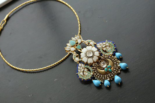 Jadau Fusion Turquoise Necklace Set