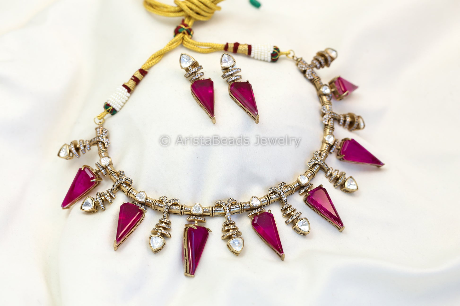 Premium Magenta Doublet & Moissanite Set (102-96)