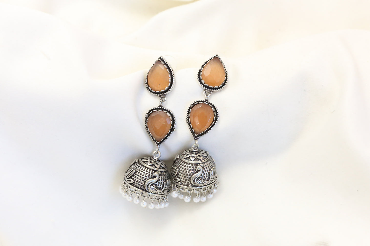 Rayna Oxidized Jhumka - Orange