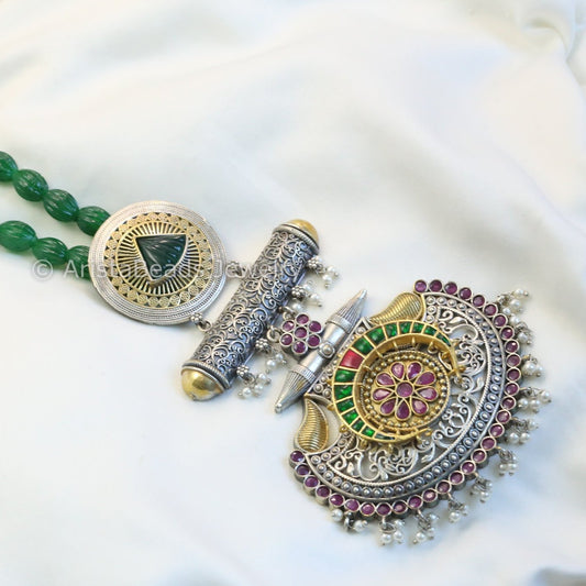 Sitara Oxidized Kundan Necklace Set (T102-25)