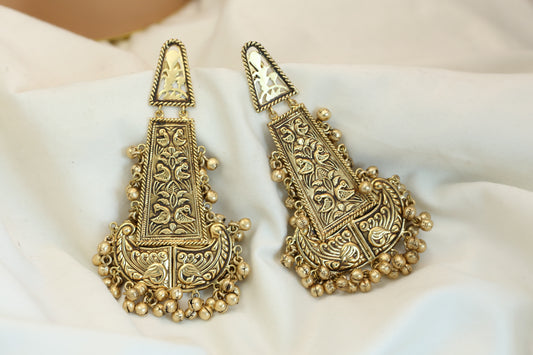 Extra Large Fusion Carved Chandbaali (101-17)