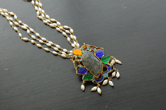 Jadau Fusion Labradorite Necklace Set