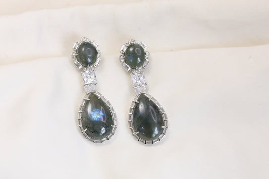 Kanak Semiprecious Stone Earrings - Labradorite