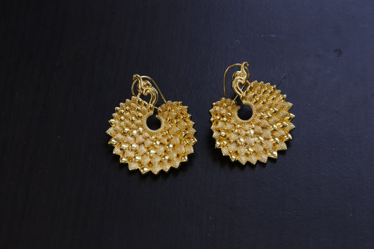 Contemporary Matt Gold Earrings- ABJ101-13