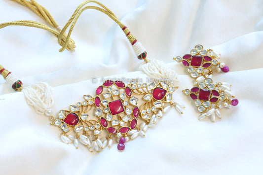 Aaira Pachi Kundan Choker Set (ABJ-N101-86)