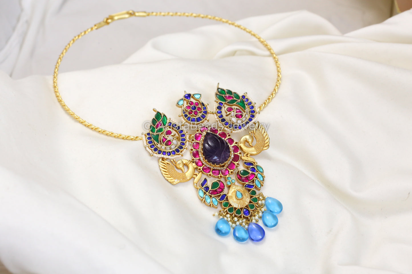 Multicolor Jadau Hasli Necklace