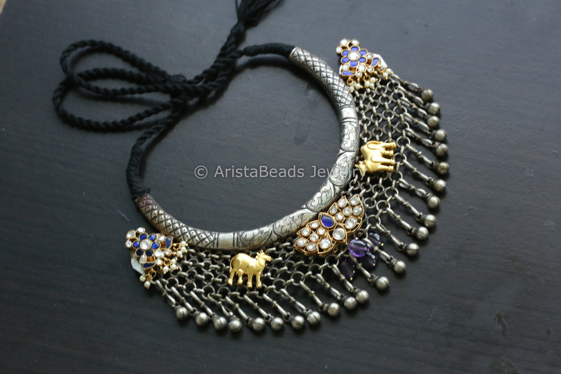 Reversible Oxidized Kundan Hasli (T102-26)