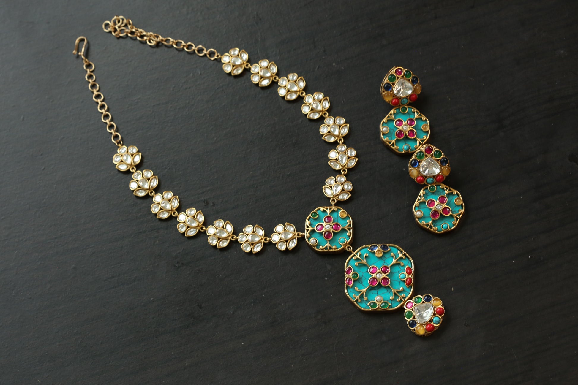 Premium Inlay Work & Uncut Kundan Set (ABJ-N101-90)