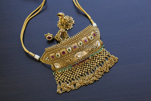 Rajputi Antique Gold Aad Choker Set  (103-36)