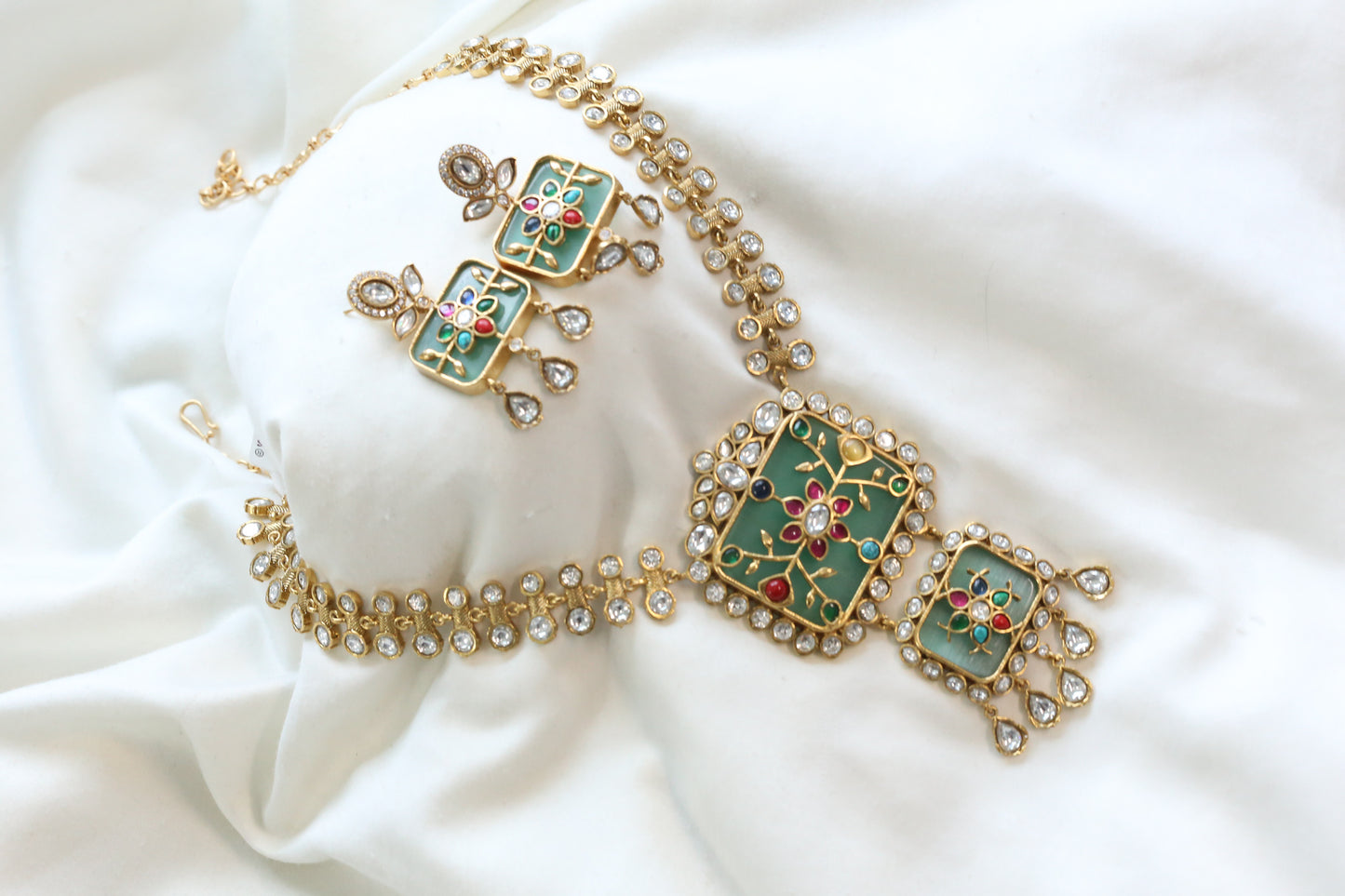 Premium Inlay Work &  Uncut Kundan Set (102-65)