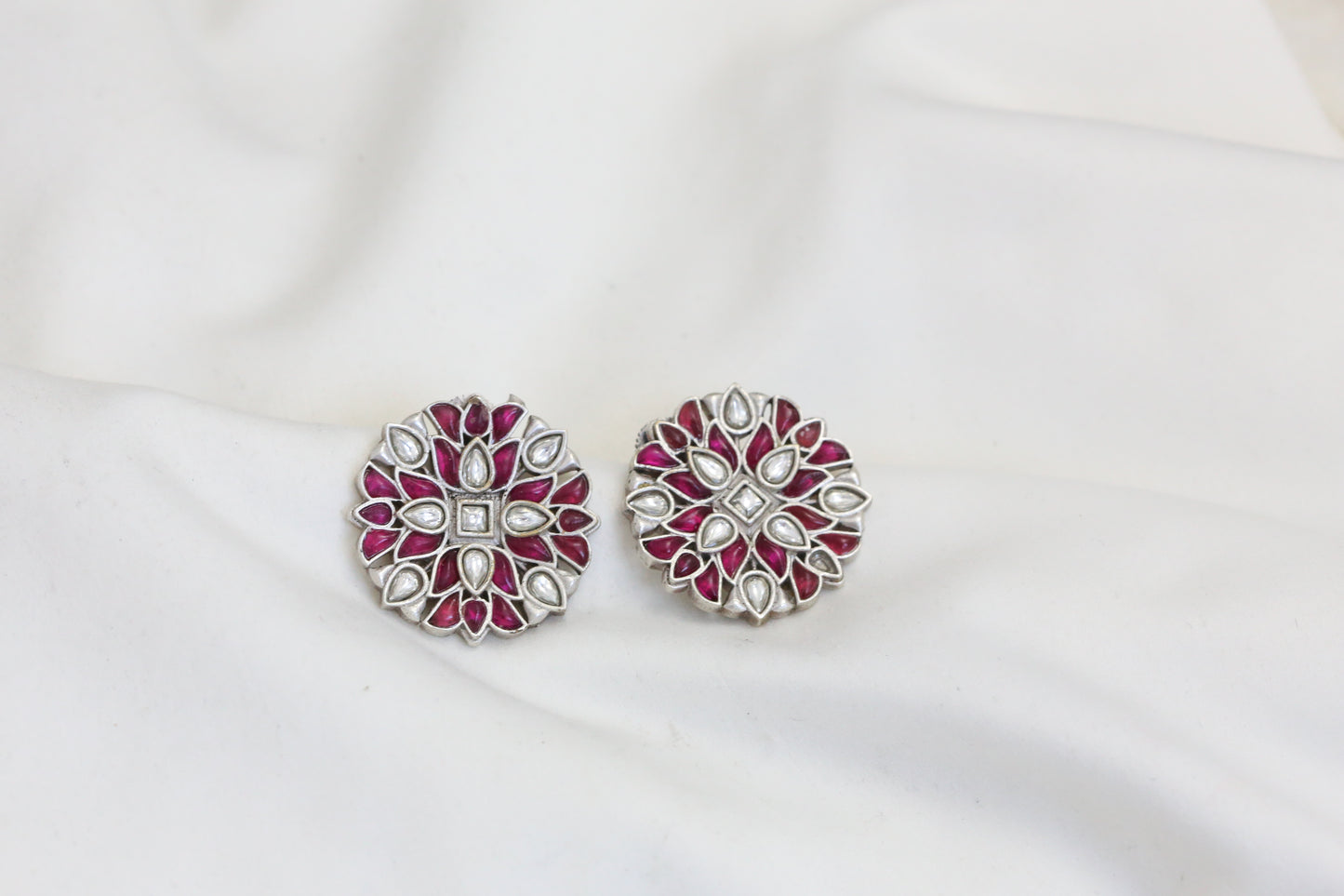 Simran Kundan Studs -Ruby