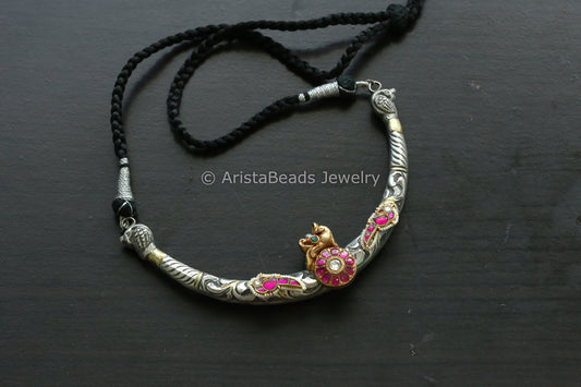 Carved Nakshi Fusion Hasli Necklace (T102-19)