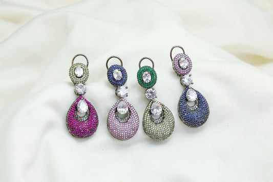 Contemporary Nano CZ Stone Earrings- (E101-01)