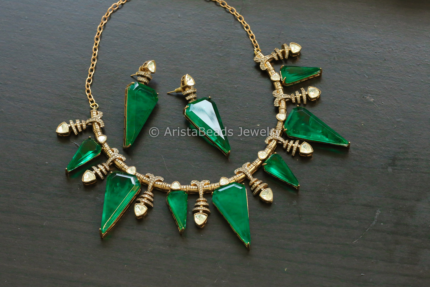 Premium Emerald Doublet & Moissanite Set (102-20)