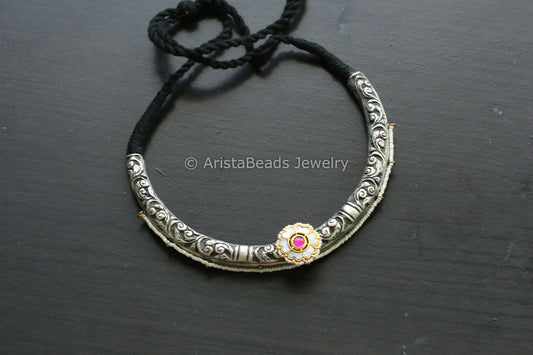 Carved Nakshi Fusion Hasli Necklace (T102-18)