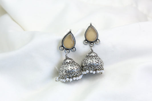 Meera Peach Stone Jhumka  - ABJOC-13