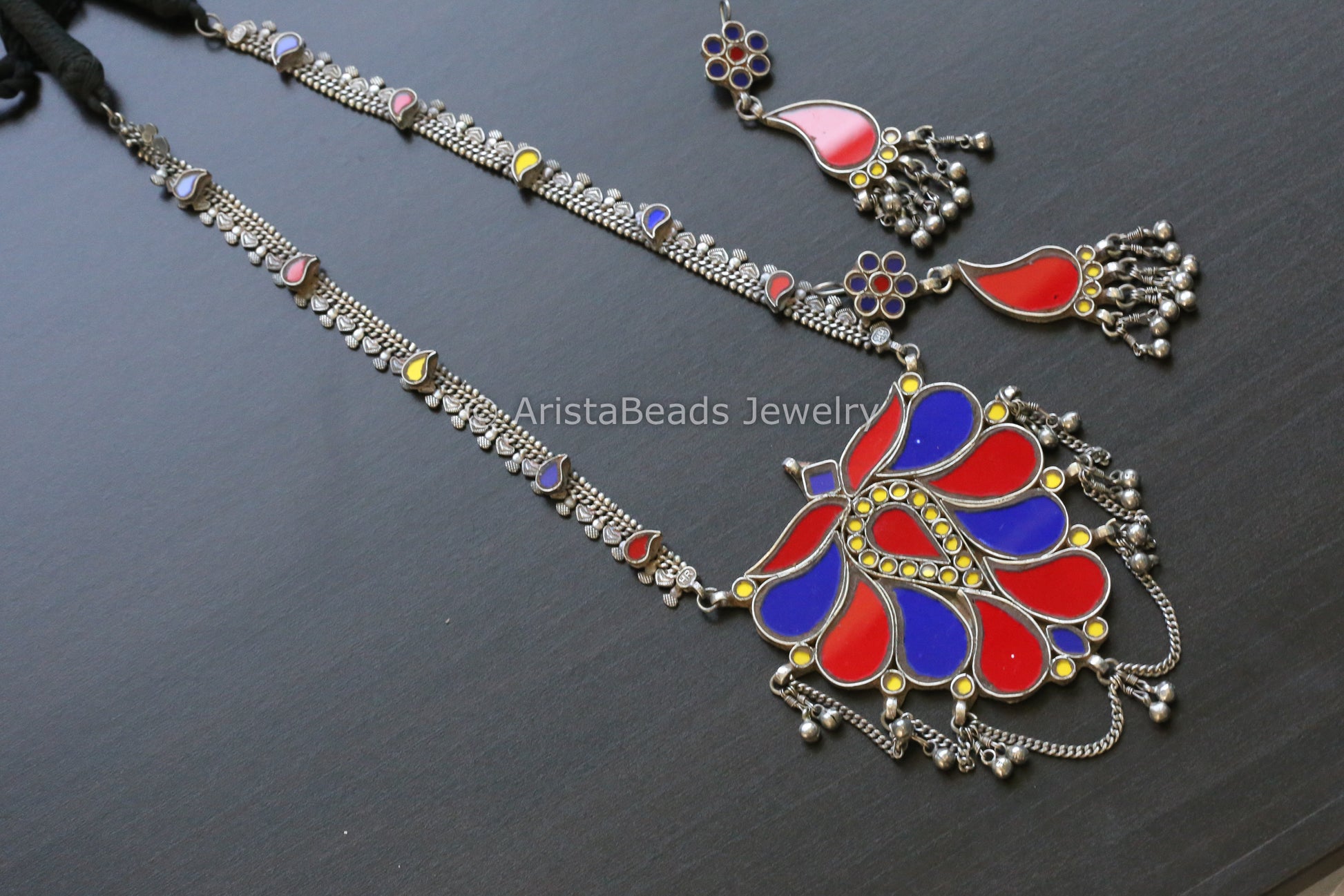 Real Glass Oxidized Necklace Set (T102-10)