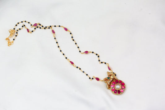 Jadau Black Bead Chain