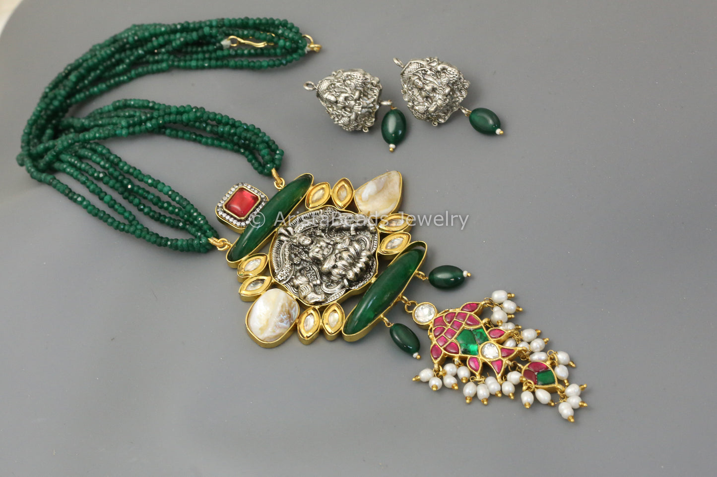 Kundan Jadau Fusion Nakshi Temple Necklace (103-39)