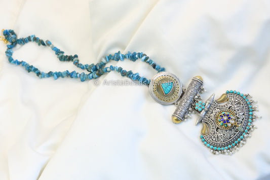 Sitara Oxidized Kundan Necklace Set (T102-21)