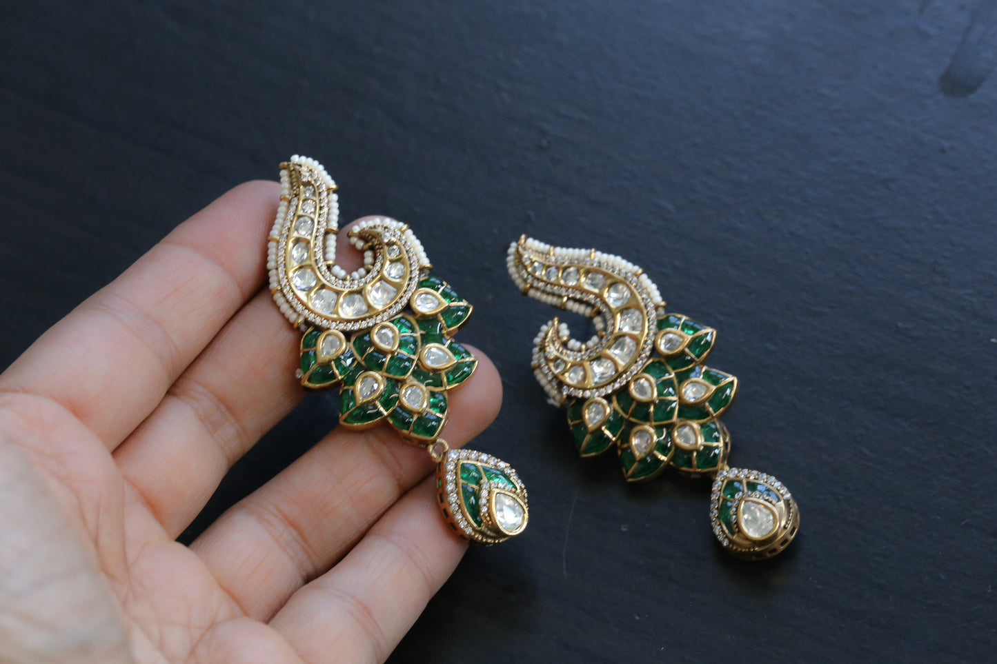 Premium Takkar Work & Polki Earrings (E101-07)