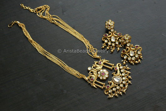 Rajwaadi Kundan Necklace Set