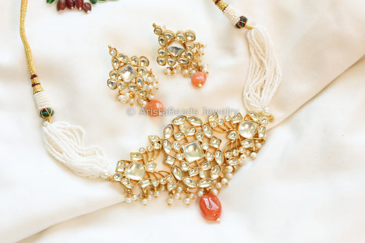 Aaira Pachi Kundan Choker Set (ABJ-N101-87)