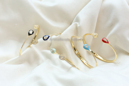 Openable Micro CZ Enamel Bracelet - ABJ-B101-17