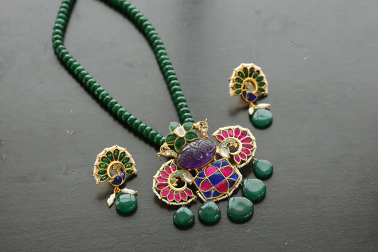 Jadau FusionAmethyst Necklace Set