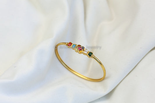 Dainty Jadau Bracelet (Openable) - Multi