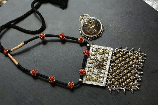 Dual Tone Thread Necklace Set (ABJ-N101-98)