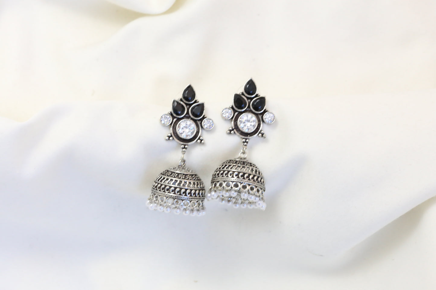 Karnika Oxidized Jhumka - Black