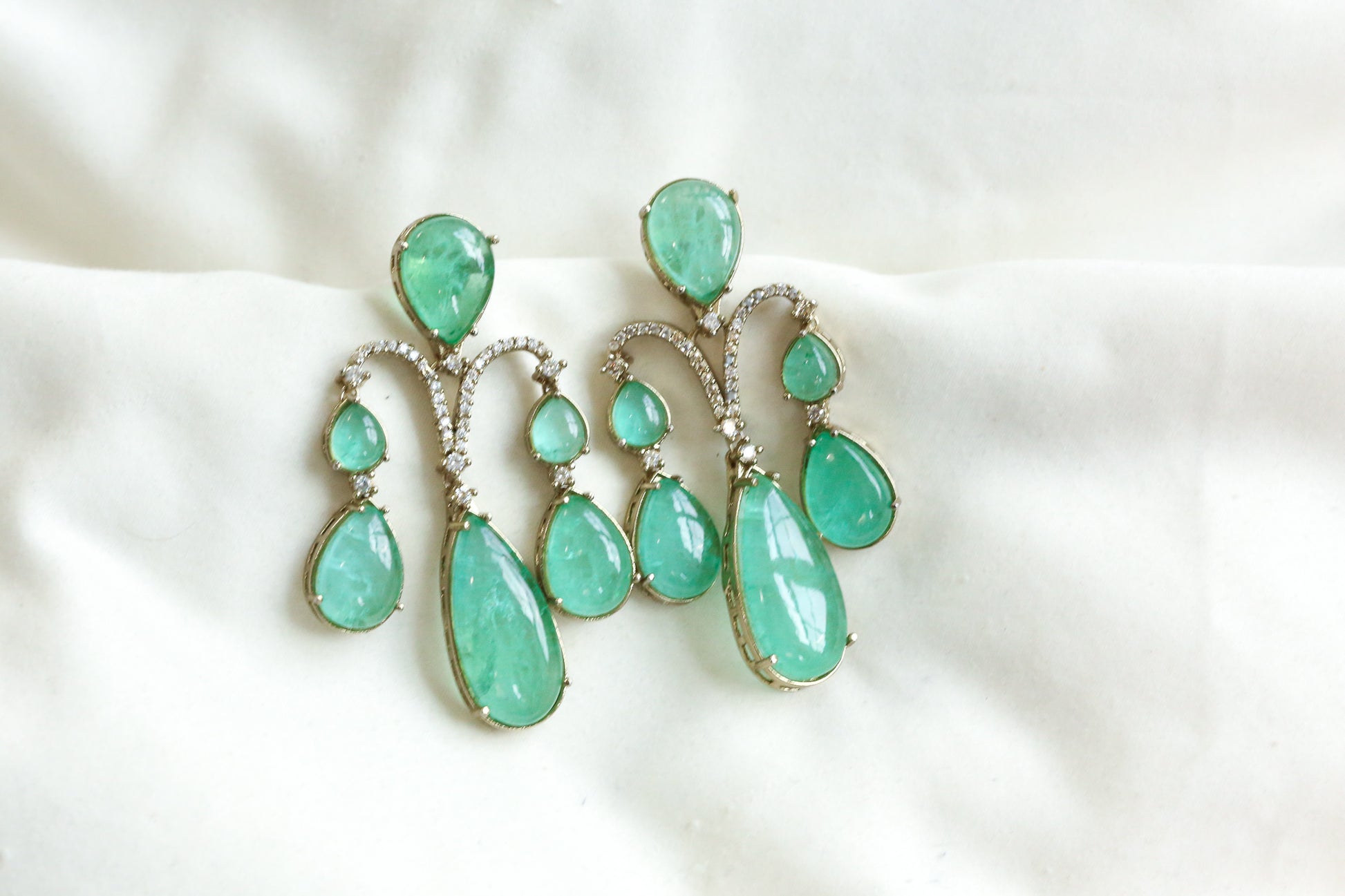 Premium Doublet & CZ Earrings -Mint (101-31)