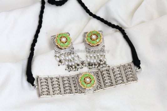 Jadau Fusion Choker Set - Green