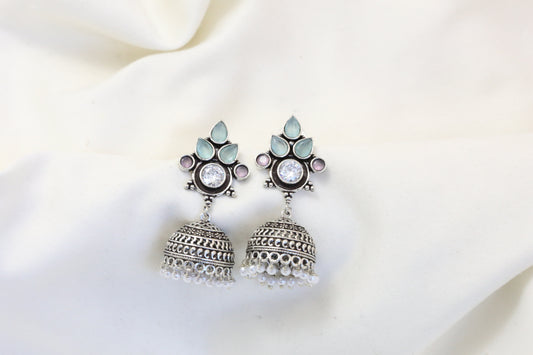 Karnika Oxidized Jhumka - Pastel