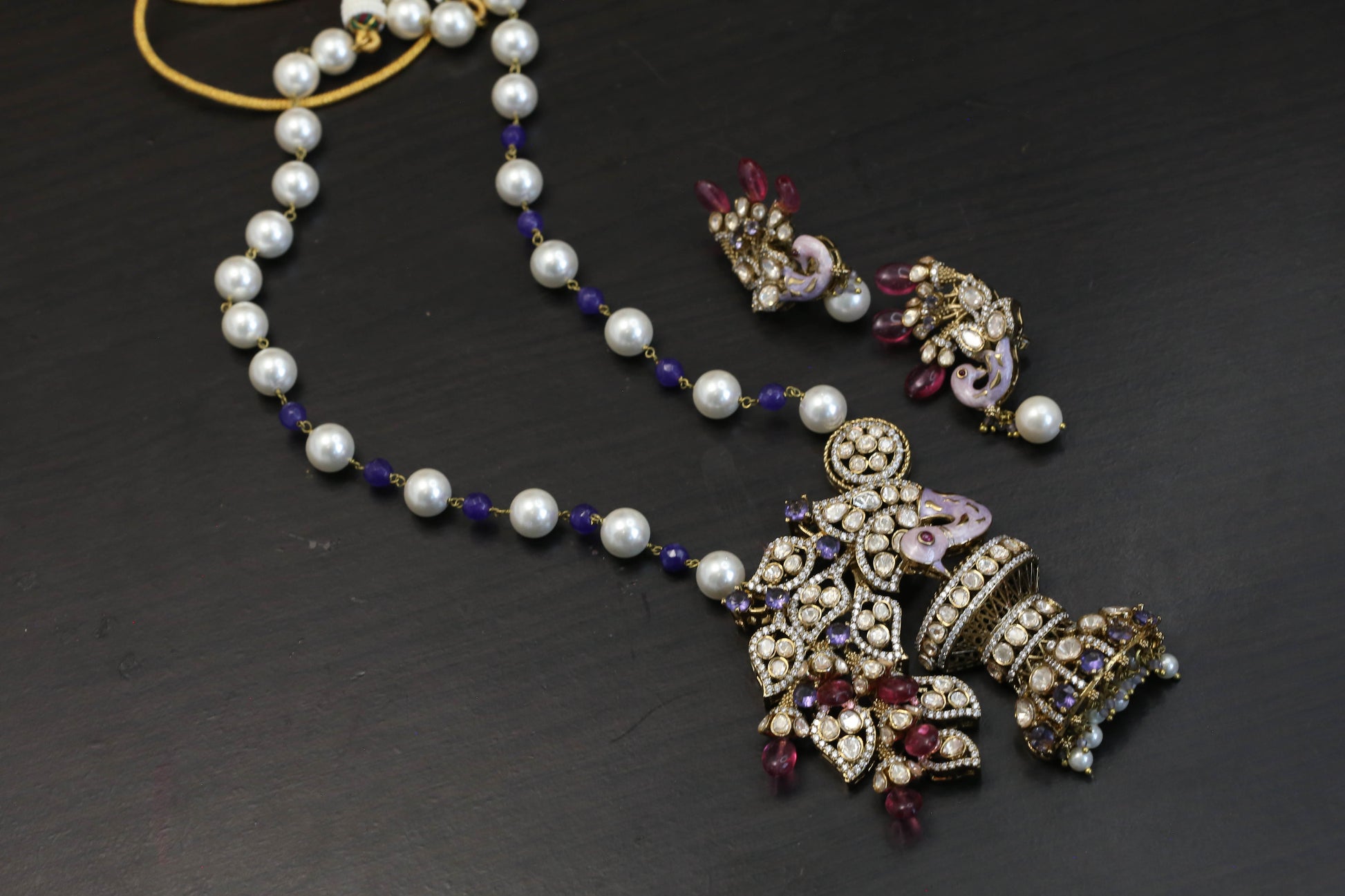 Real Moissanites CZ  Designer Necklace Set (103-68)