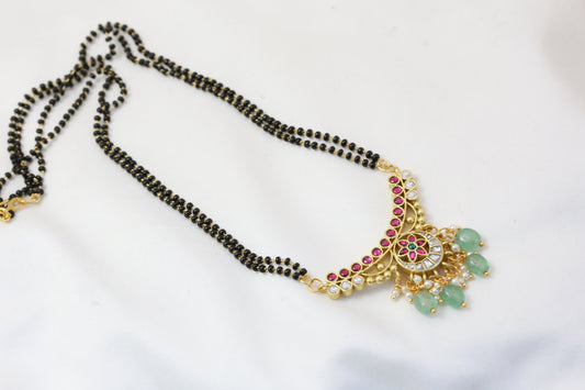 Jadau Black Bead Chain  - Style 2