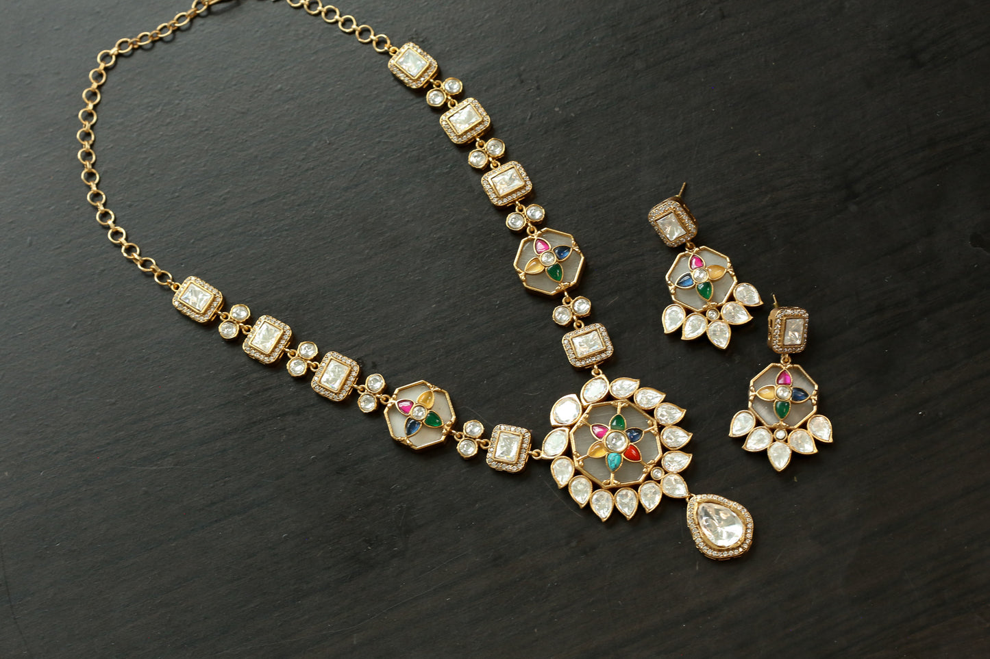 Premium Inlay Work & Uncut Kundan Set (ABJ-N101-88)