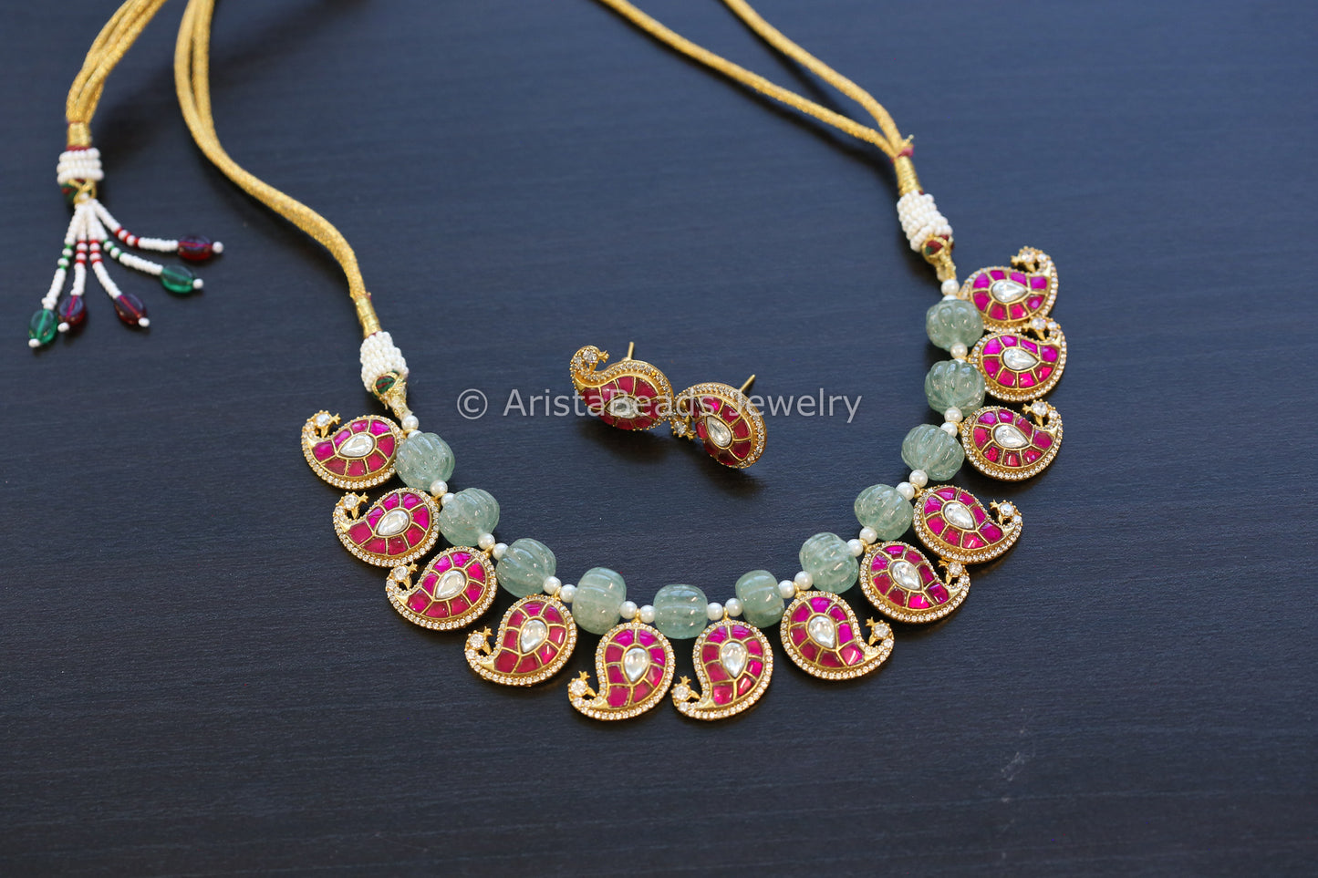 Mango Paisley Jadau Kundan Necklace Set