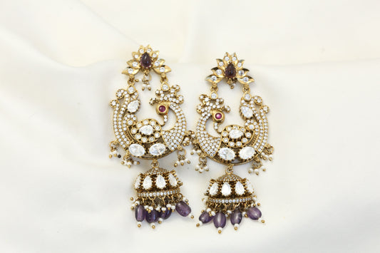 Victorian Moissanite Polki Chandbaali- ABJ101-5