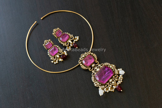 Hot Pink Doublet  Hasli Set (102-68)